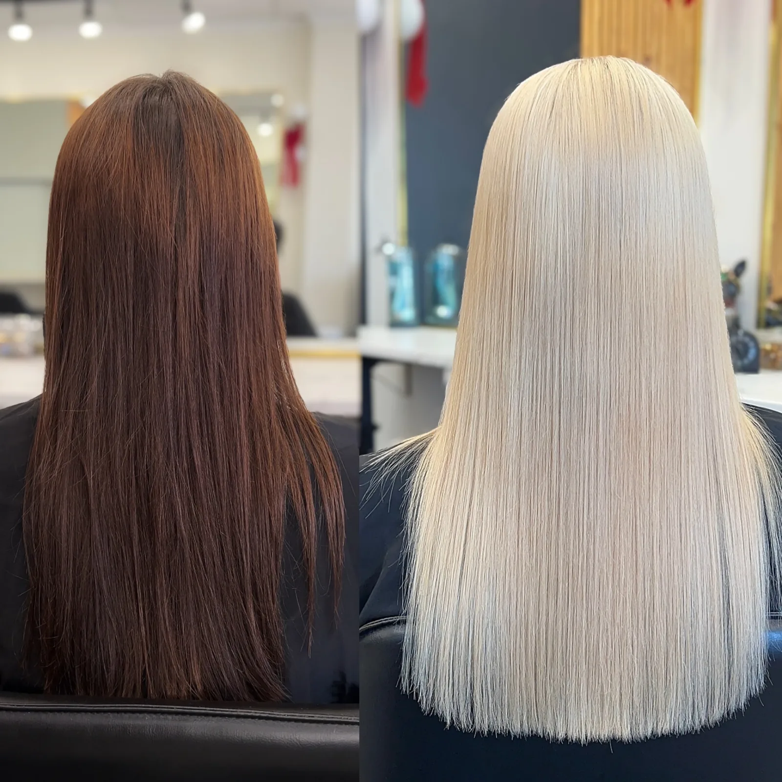 Brunette to platinum blonde color correction, Infinite Hair Studio Baton Rouge — @infinitehairstudiobr