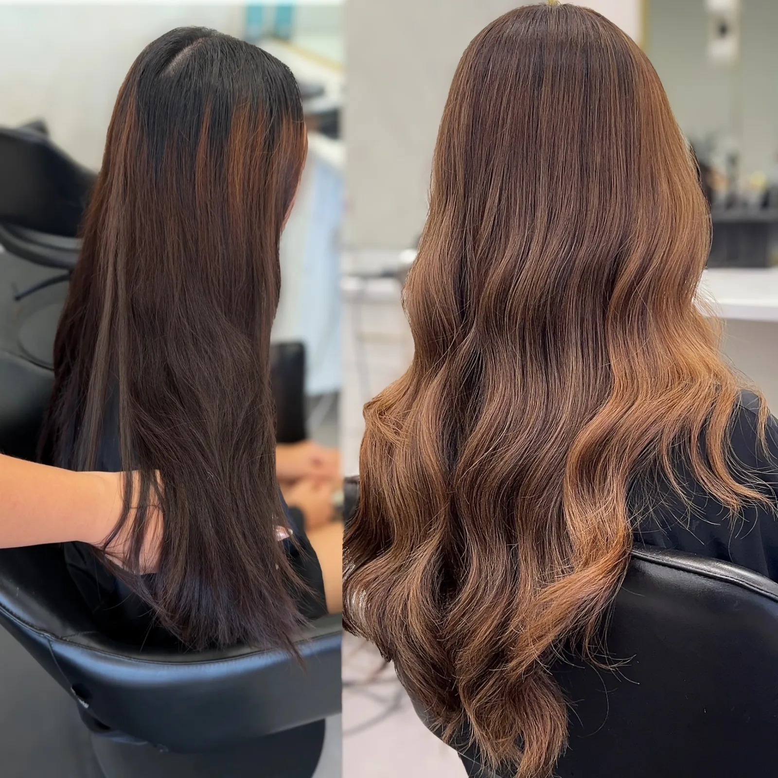 Glossy brunette waves and color refresh at Infinite Hair Studio in Baton Rouge — @infinitehairstudiobr