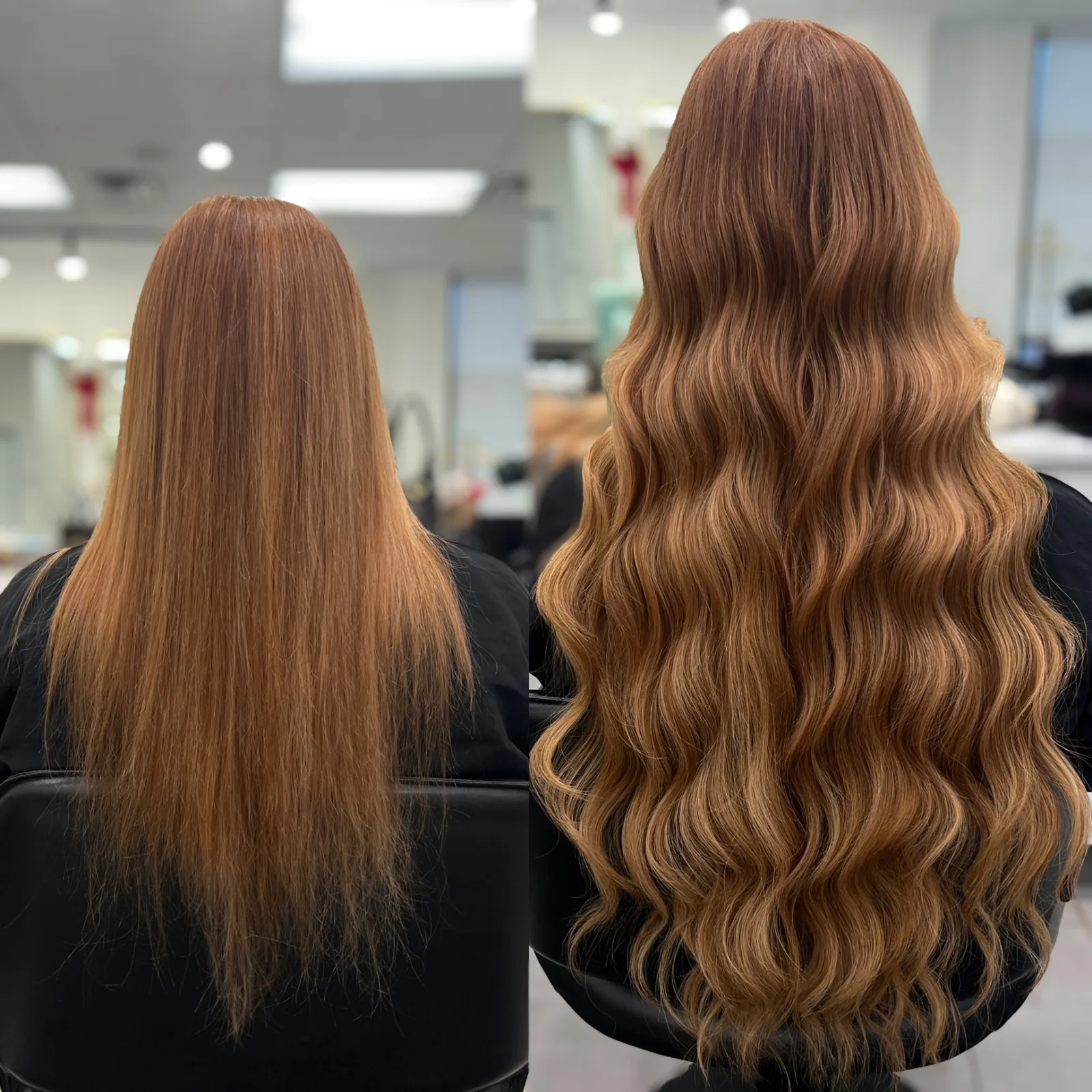 Copper hair extensions transformation by Baton Rouge extension specialists — @infinitehairstudiobr